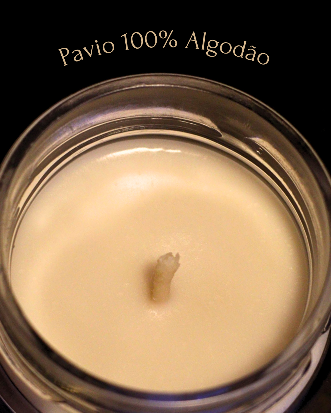 Close-up da Vela Aromática Zohar com pavio 100% algodão natural